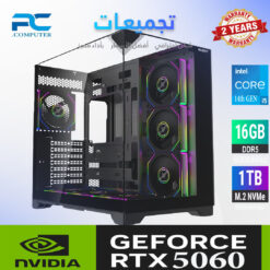 تجميعة RTX 5060 مع i5‑14400F وذاكرة DDR5 16GB وSSD M.2 1TB