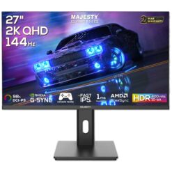 ماجيستي – شاشة الألعاب 27 بوصة 2K QHD بتقنية IPS ومعدل تحديث 144Hz