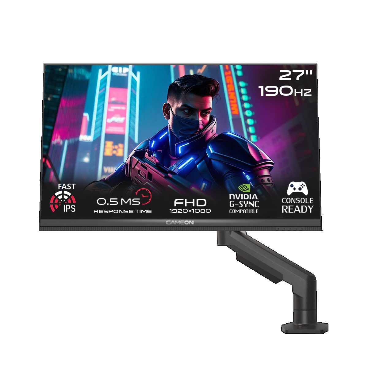 GAMEON Midnight Pro X Series 27" FHD, 190Hz, 0.5ms, HDMI 2.1, Fast IPS Gaming Monitor with Stand 3 GAMEON Midnight Pro X Series 27" FHD 190Hz 0.5ms