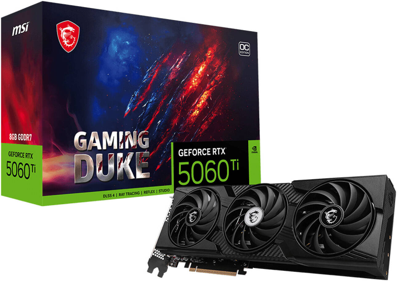 ارتقِ بتجربتك إلى مستوى احترافي مع MSI GeForce RTX 5060 Ti GAMING DUKE 3X 8GB OC