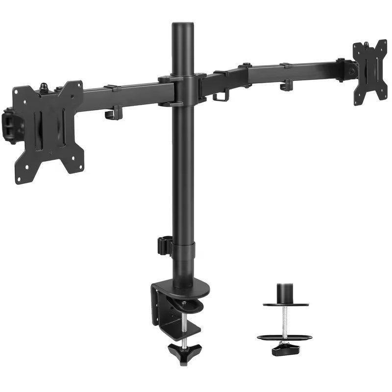 حامل شاشتين M052 مزدوج | Dual Monitor Stand 13-27 بوصة | متحرك وقابل للتعديل 2 حامل شاشتين Monitor Stand Dual M052