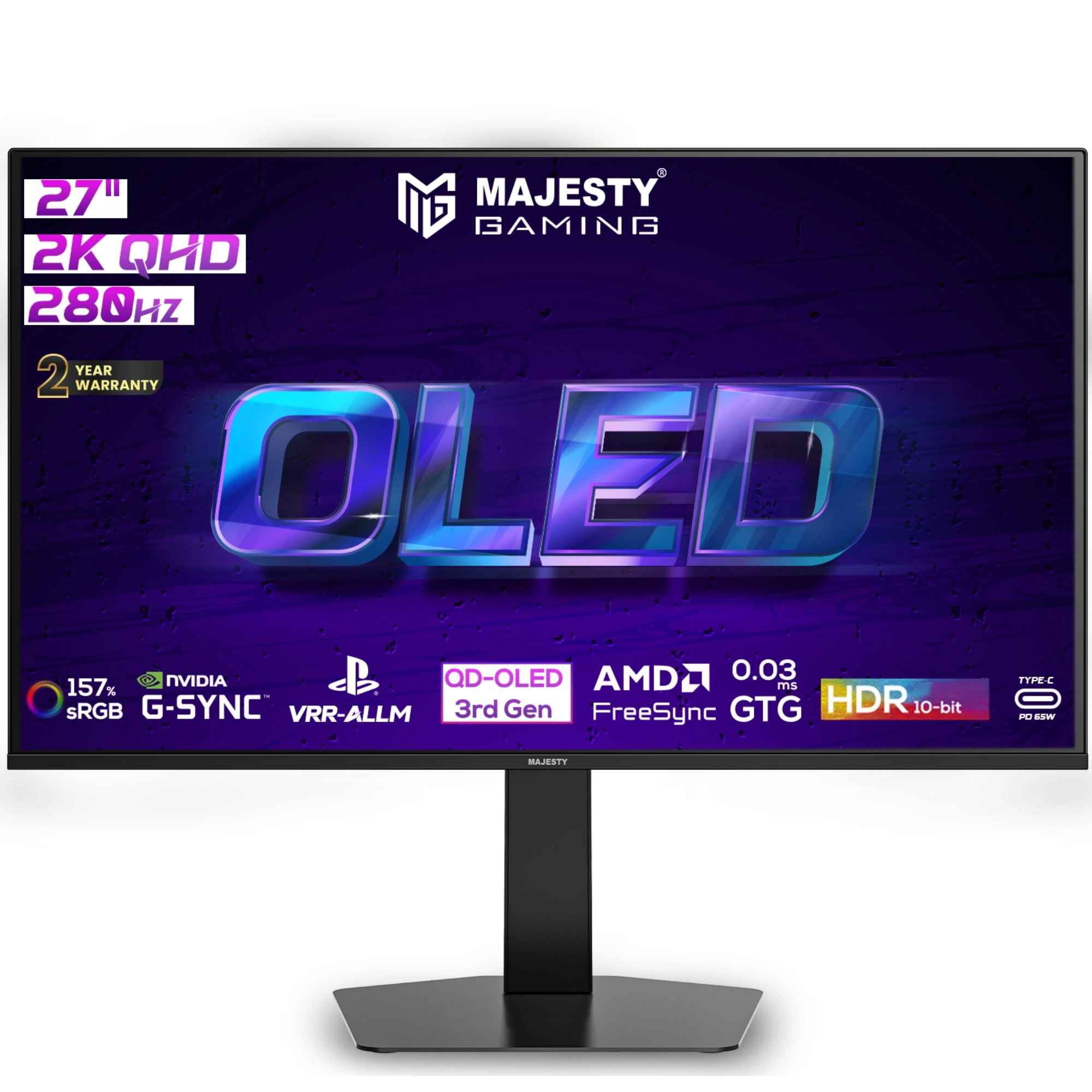 شاشة ألعاب OLED ماجيستي 27 بوصة 2K QHD OLED 280Hz 2 شاشة ألعاب OLED ماجيستي 27 بوصة 2K QHD OLED 280Hz