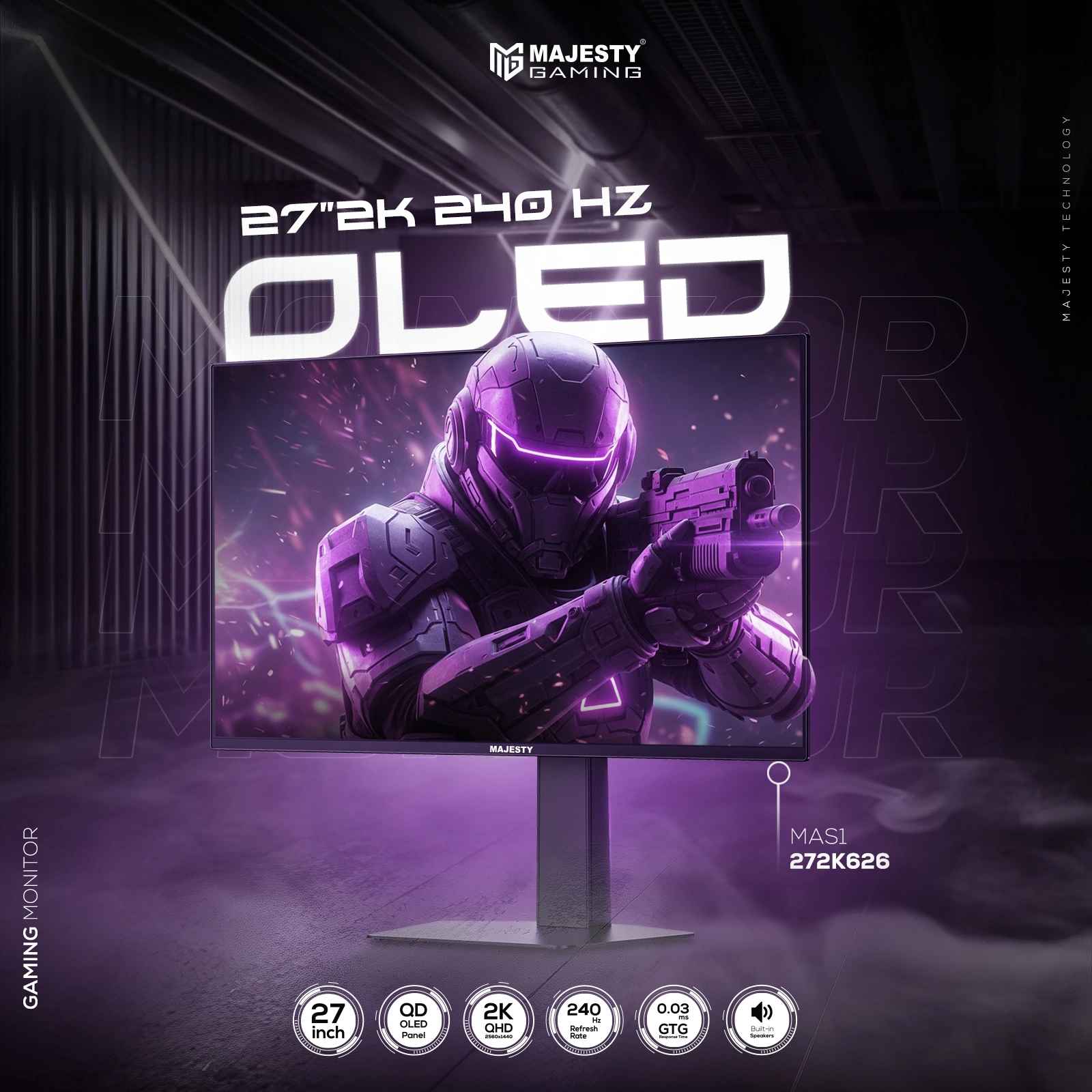 شاشة ألعاب OLED ماجيستي 27 بوصة 2K QHD QD-OLED 3 شاشة ألعاب OLED ماجيستي 27 بوصة 2K QHD QD-OLED